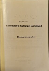 B0021 – Rhododendron-Züchtung in Deutschland