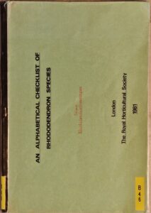 B0046 – An Alphabetic Checklist of Rhododendron Species