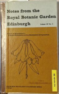 B0065 – Notes from the Royal Botanical Garden Edinburgh, Vol 39 No. 1.