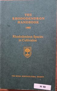 H10 – RHS 1980 The Rhododendron Handbook – rhododendron Species in Cultivation