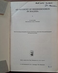 H17 – An account of Rhododendron in Malaysia