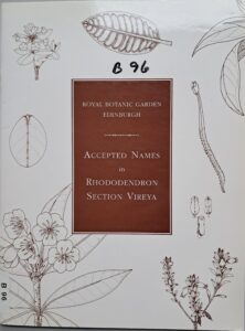 B0096 – Accepted names in Rhododendron Section Vireya